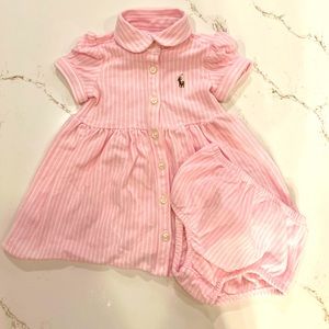 Pink Seersucker dress and bloomer set by Ralph Lauren